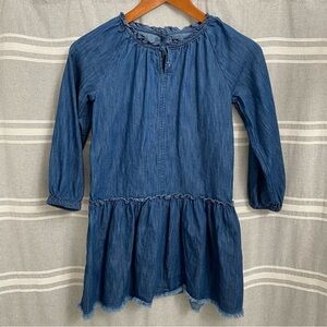GAP / Girls Blue Denim Chambray Long Sleeve Dress Size L